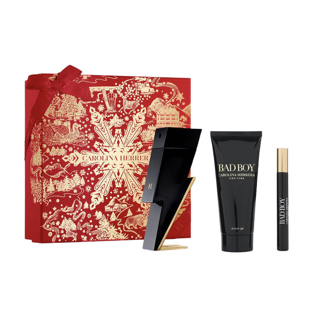 Парфумований набір Carolina Herrera Bad Boy Giftset чоловічий (туалетна вода, 100 мл + гель для душа, 100 мл + туалетна вода, 10 мл)